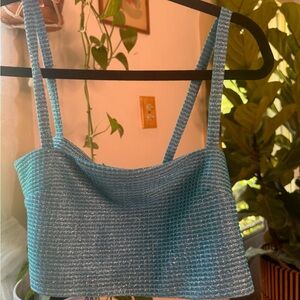 ASOS Women’s Glitter Blue Crop Top sz. 0
